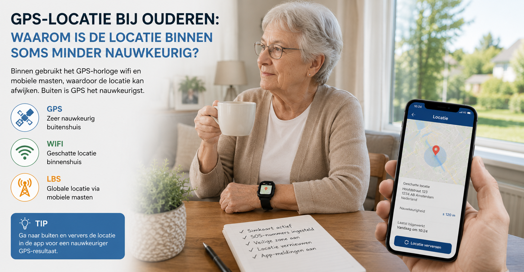 GPS-locatie bij ouderen: waarom is de locatie binnen soms minder nauwkeurig?