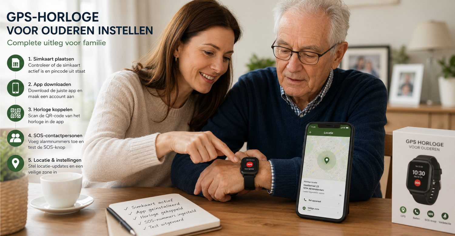GPS-horloge voor ouderen instellen: complete uitleg voor familie