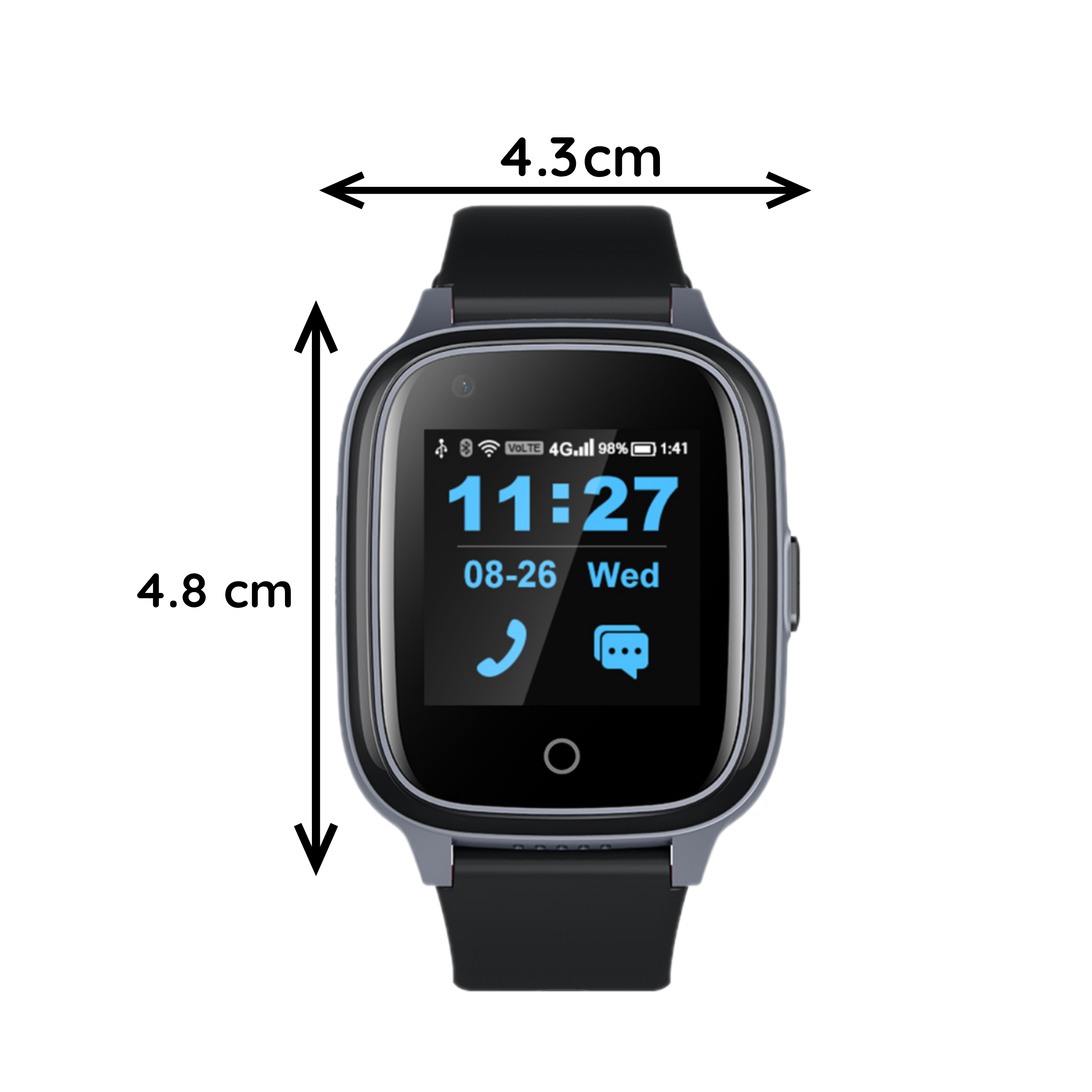 Montre Connectée GPS WB32A - Montre GPS Senior - Montre Connectée pour Personnes Âgées - Montre Alarme Personnes Âgées - Montre GPS Alzheimer - Détection de Chute