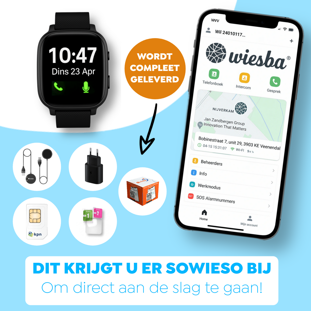 Montre Connectée GPS WB5S - Montre GPS Senior - Montre Connectée pour Personnes Âgées - Montre Alarme Personnes Âgées - Montre GPS Alzheimer - Détection de Chute
