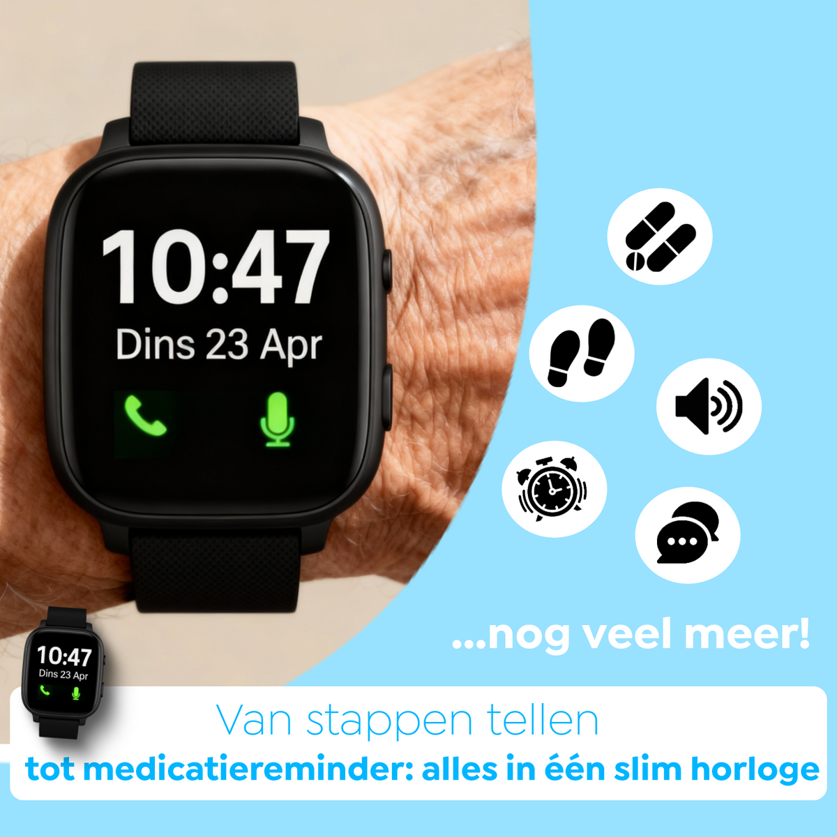 Montre Connectée GPS WB5S - Montre GPS Senior - Montre Connectée pour Personnes Âgées - Montre Alarme Personnes Âgées - Montre GPS Alzheimer - Détection de Chute