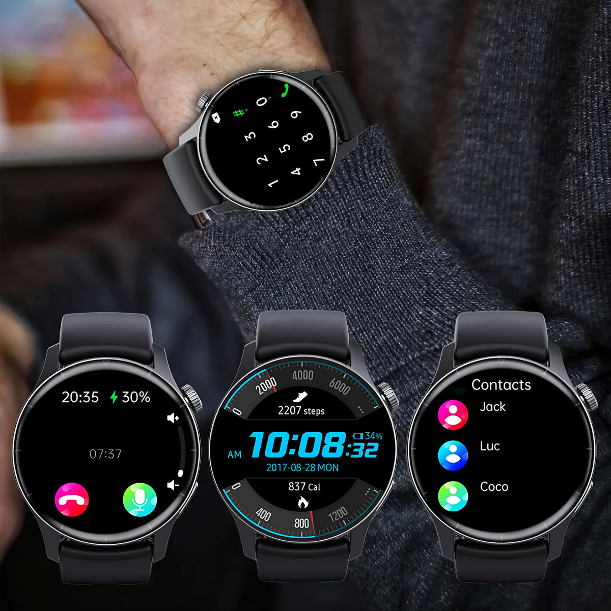 Wiesba WB58S - Montre GPS Senior - Montre Connectée pour Personnes Âgées - Alarmes Personnelles - Montre Alarme Personnes Âgées - Montre GPS Alzheimer - Détection de Chute