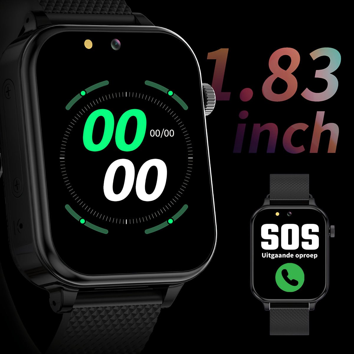 Wiesba WB58S - Montre GPS Senior - Montre Connectée pour Personnes Âgées - Alarmes Personnelles - Montre Alarme Personnes Âgées - Montre GPS Alzheimer - Détection de Chute